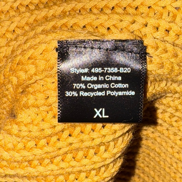NWT JENNI KAYNE Cotton Cabin Sweater Mustard Yellow Women’s Size XL - Picture 9 of 10